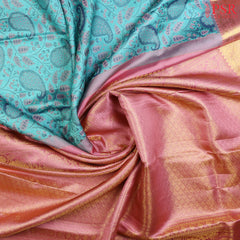 Turquoise Blue Kanchipuram Silk Saree