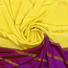 Lemon Yellow Mysore Silk Saree