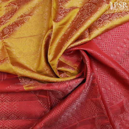 Mustard Yellow Soft Silk Mix Saree