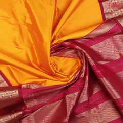 Mambala Yellow Nine Yards Silk Saree