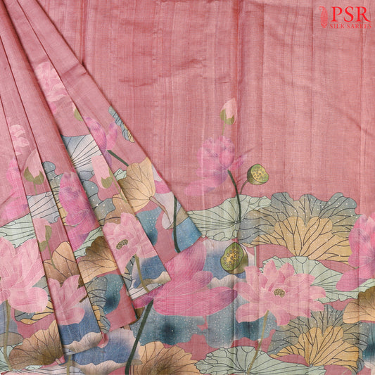 Rose Gold Kadhi Tussar Silk Saree