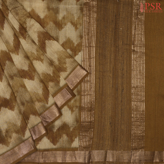 Brown & Tan Kadhi Tussar Silk Saree