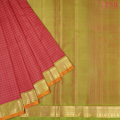 Carmine Red Arani Silk Saree