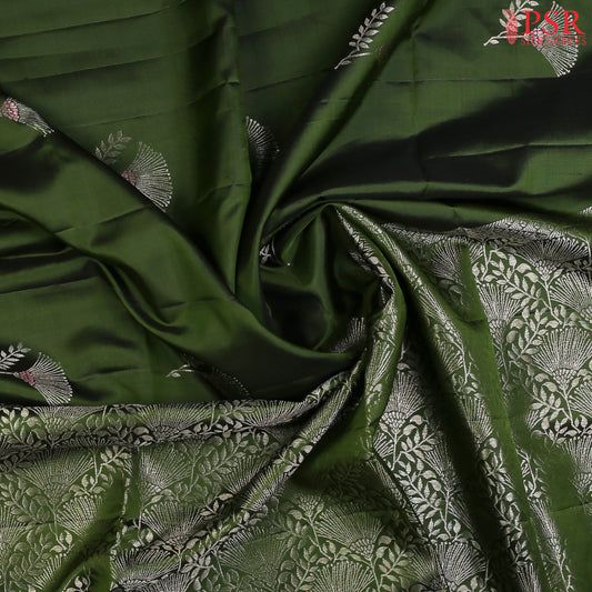 Dark Hunter Green Soft Silk Saree