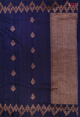 Midnight Blue Banaras Jute Silk Saree