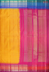 Amber Yellow Kadiyal silk saree