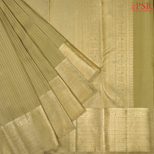 Golden Olive Kanchipuram Silk Saree