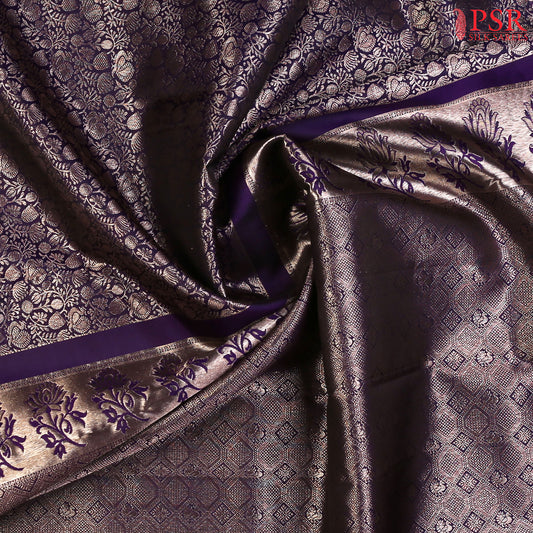 Dark Royal Violet Kanchipuram Silk Saree