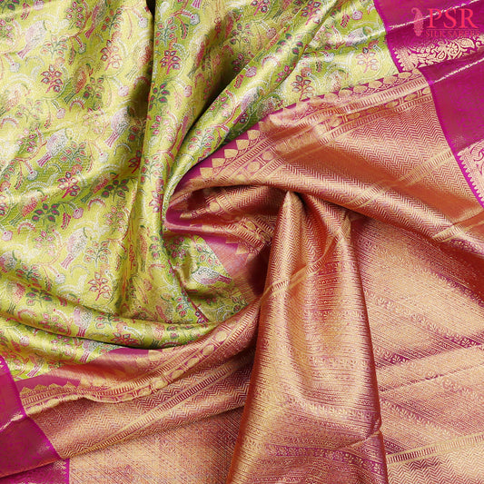 Citrus Green Bridal Kanjivaram Silk Saree