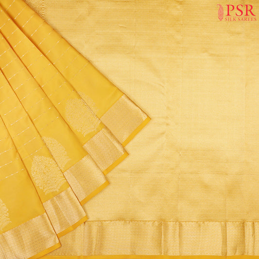 Dandelion Yellow Fancy Kanchipuram Silk Saree