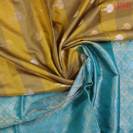 Olive Yellow Soft Silk Saree