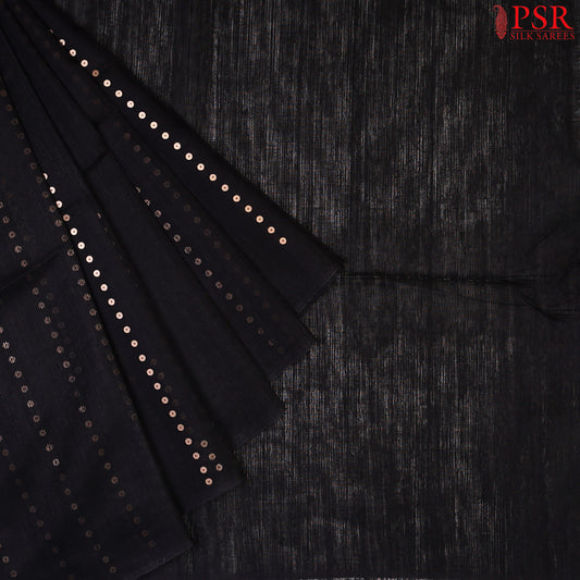 Black Kadhi Tussar Silk Saree