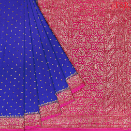 Royal Blue Georgette Silk Saree