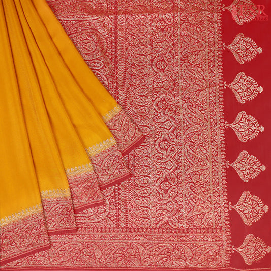 Mustard Yellow Georgette Silk Saree