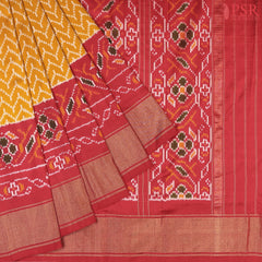 Golden Yellow Pochampally Ikat Silk Saree