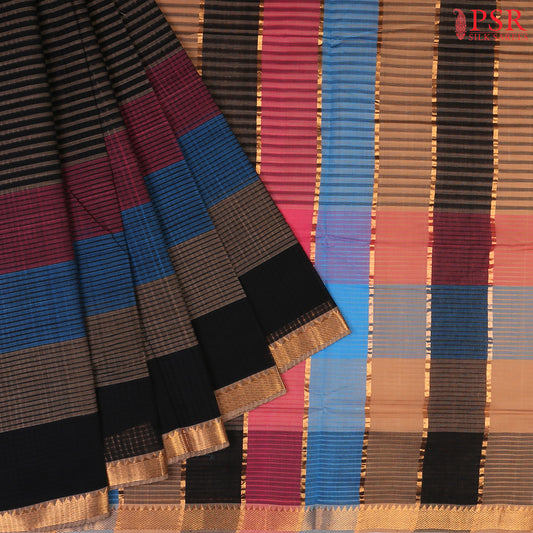 Black Mangalagiri Cotton Saree