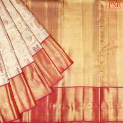 Golden Beige Kanchipuram Tissue Silk Saree