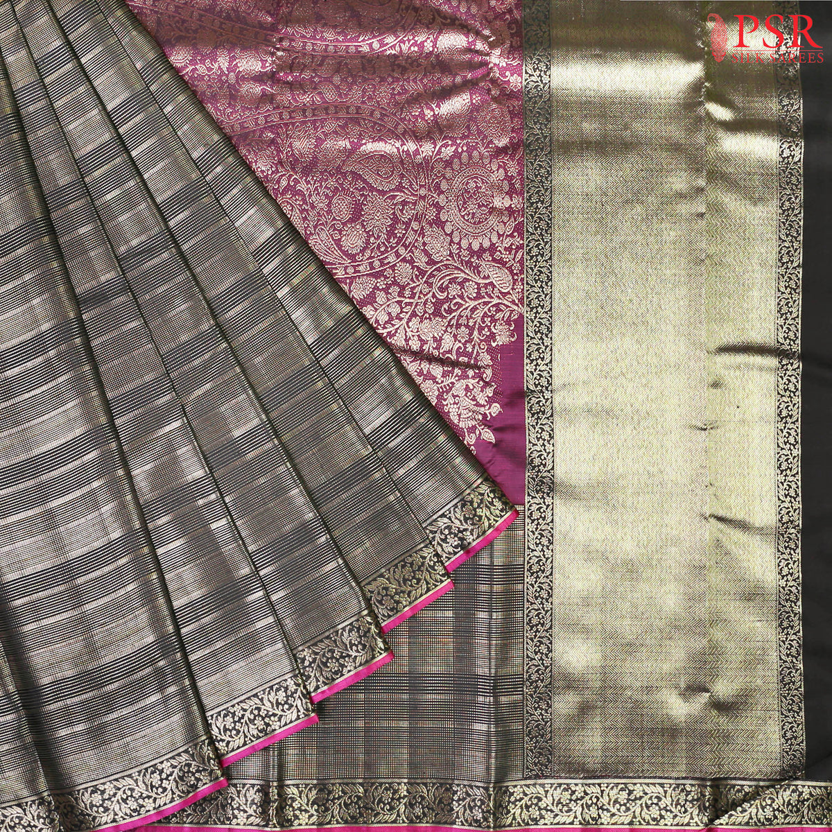 Black Kanchipuram Silk Saree