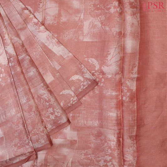 Peach Kadhi Tussar Silk Saree