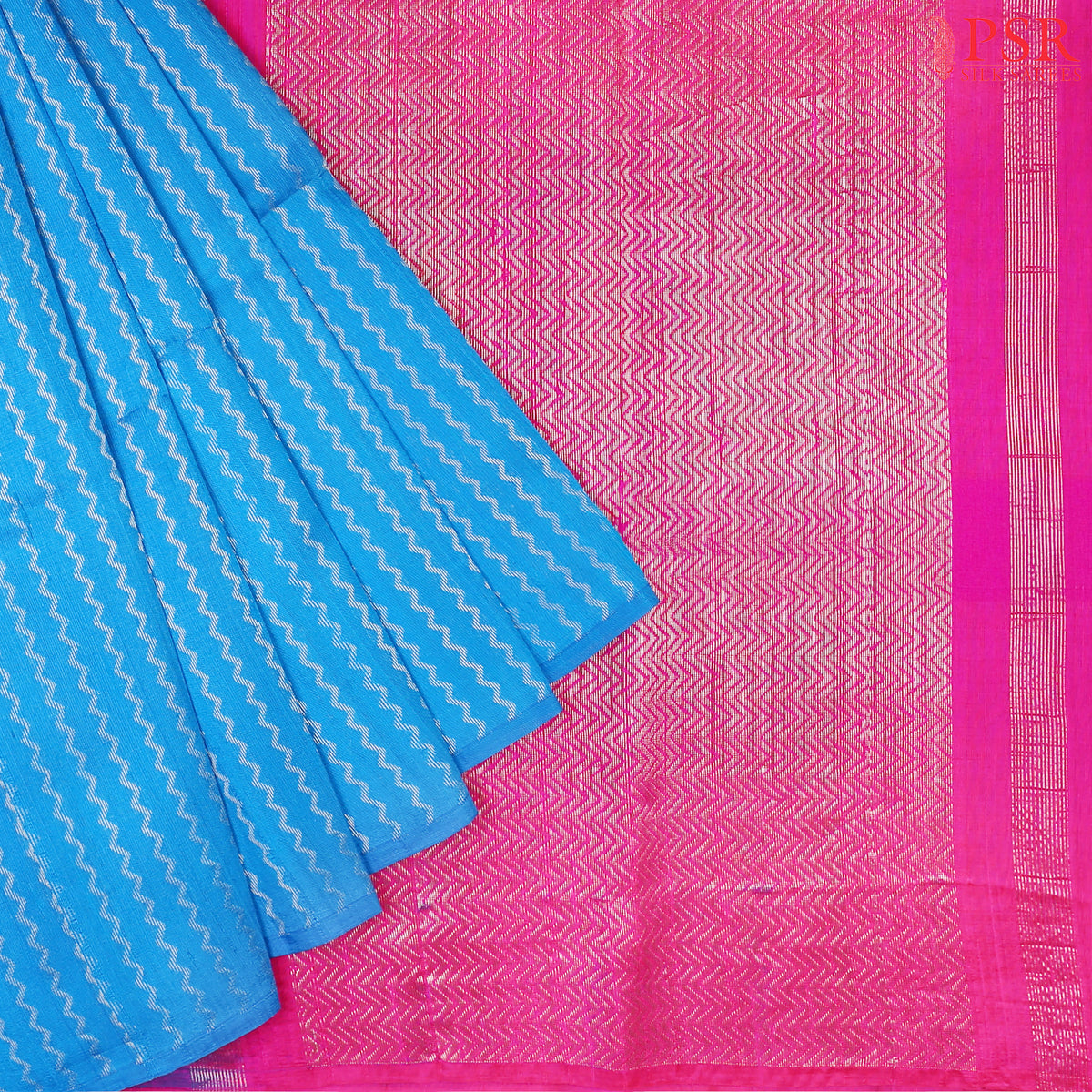 Cerulean Blue Jute Soft Silk Saree