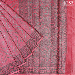 Punch Pink Banaras Tussar Silk Saree