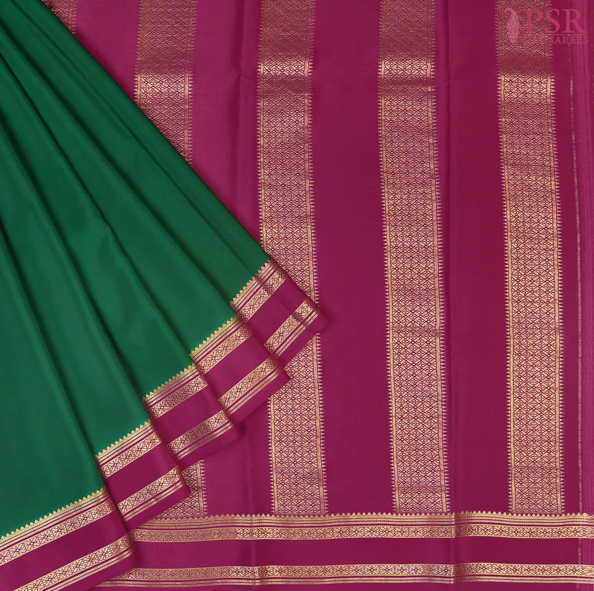 Emerald Green Mysore Silk Saree