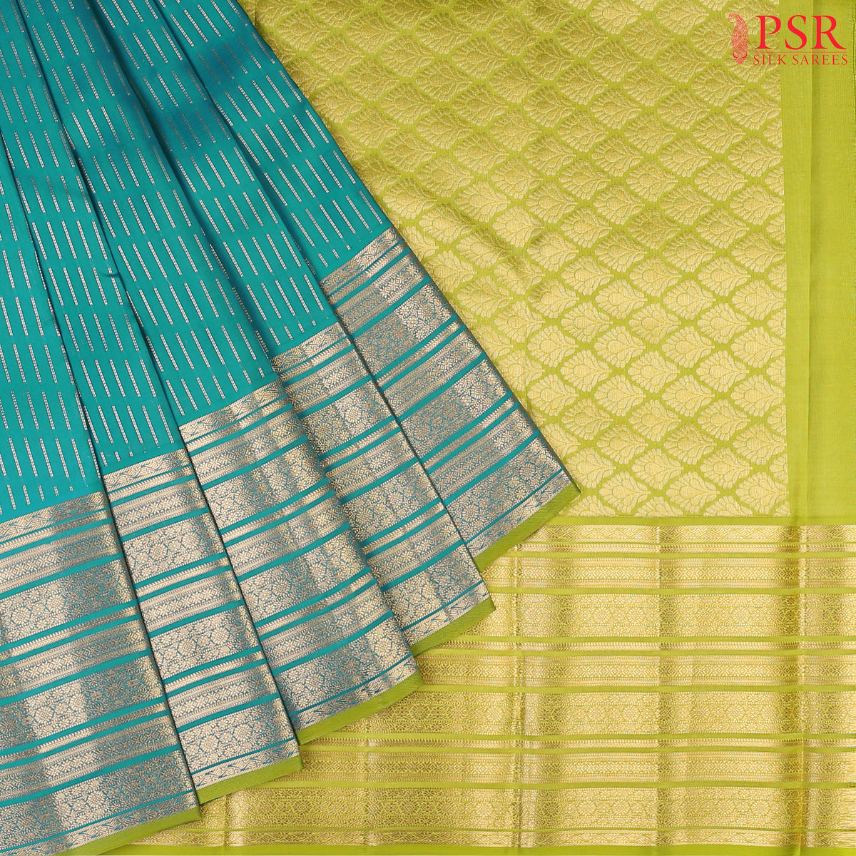 Cyan Fancy Kanchipuram Silk Saree