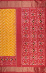 Golden Yellow Pochampally Ikat Silk Saree