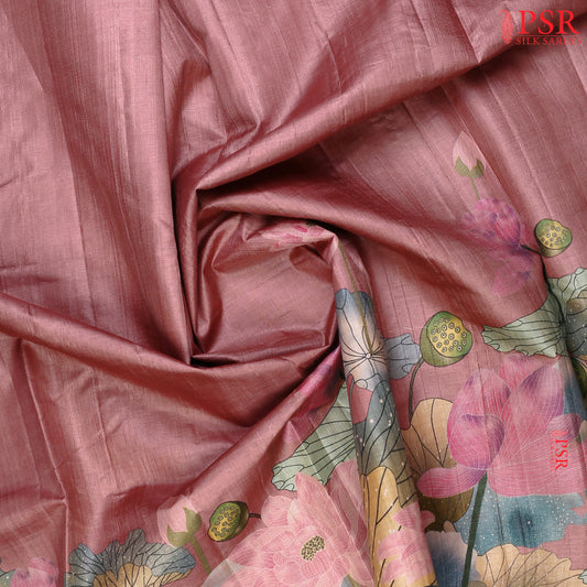 Rose Gold Kadhi Tussar Silk Saree