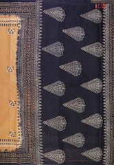 Sepia Tan Hyderabad Cotton Saree