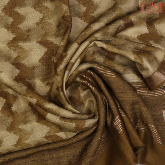 Brown & Tan Kadhi Tussar Silk Saree