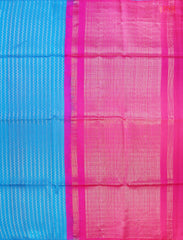 Cerulean Blue Jute Soft Silk Saree