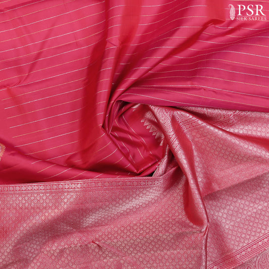 Cerise Pink Kanchipuram Silk Saree