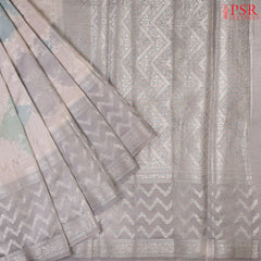 Pastel Grey Chiniya Silk Saree