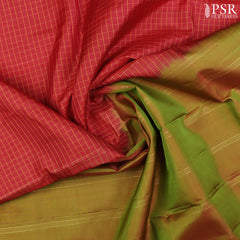 Carmine Red Arani Silk Saree