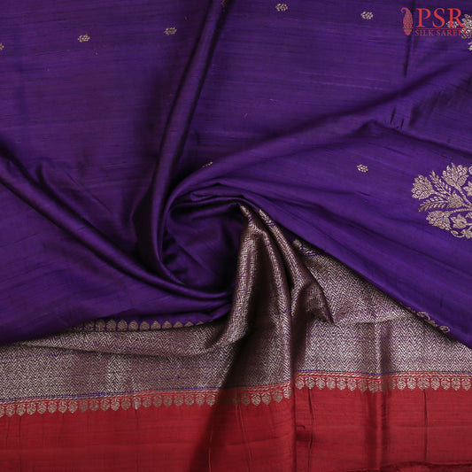 Violet Banaras Jute Silk Saree