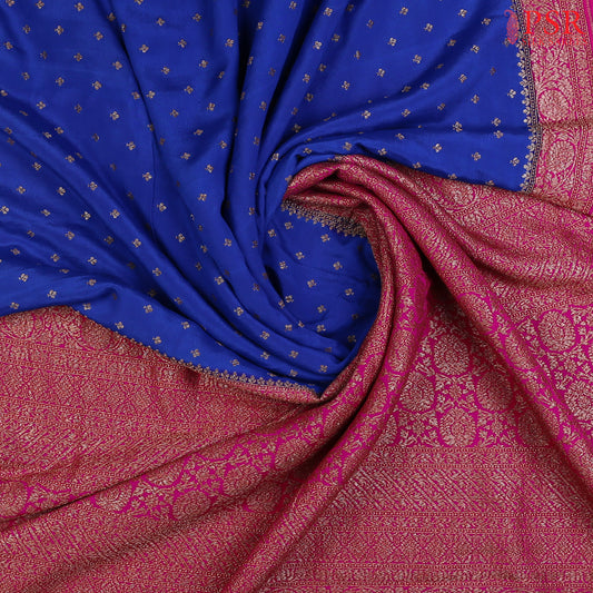 Royal Blue Georgette Silk Saree