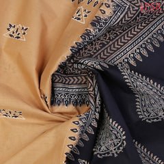 Sepia Tan Hyderabad Cotton Saree