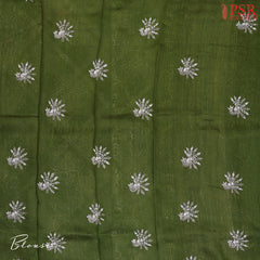 Sap Green Kadhi Tussar Silk Saree