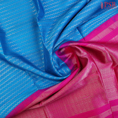 Cerulean Blue Jute Soft Silk Saree