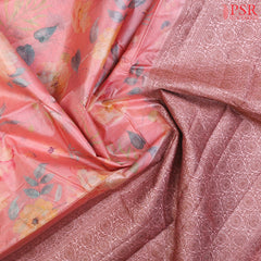 Flamingo Pink Banaras Tussar Silk Saree