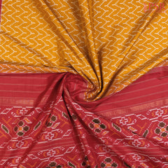 Golden Yellow Pochampally Ikat Silk Saree