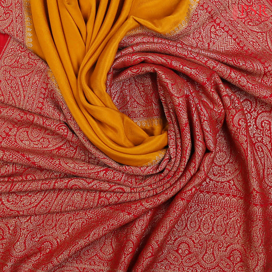 Mustard Yellow Georgette Silk Saree