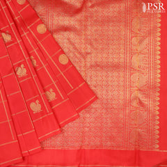 Scarlet Red Kanchipuram Silk Saree