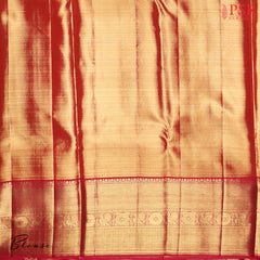 Golden Beige Kanchipuram Tissue Silk Saree