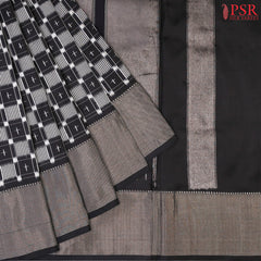 Black Pattola Ikat Silk Saree