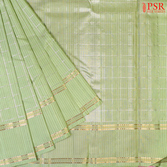 Pistachio Green Kanchipuram Silk Saree