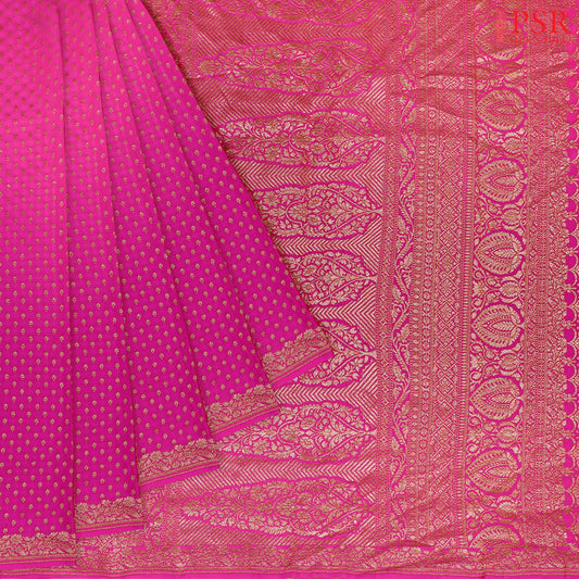 Magenta Pink Georgette Silk Saree