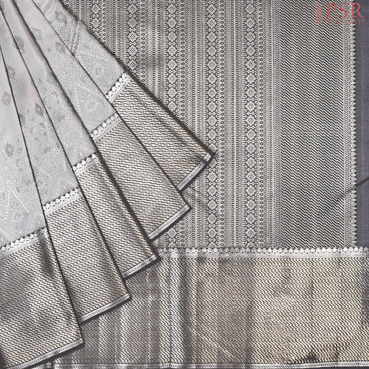 Gainsboro Grey Kanchipuram Tissu Silk Saree