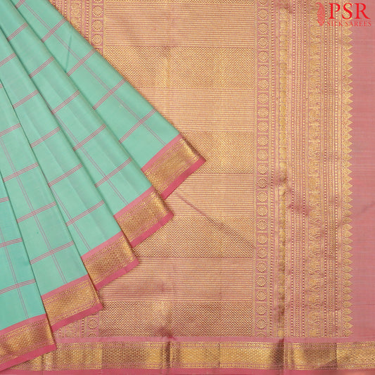 Sea Green Kanchipuram Silk Saree